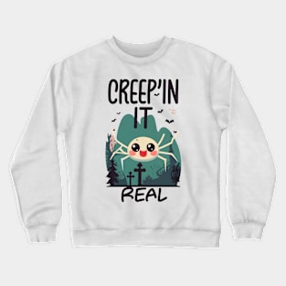 Kawaii Halloween Spider Pun Crewneck Sweatshirt